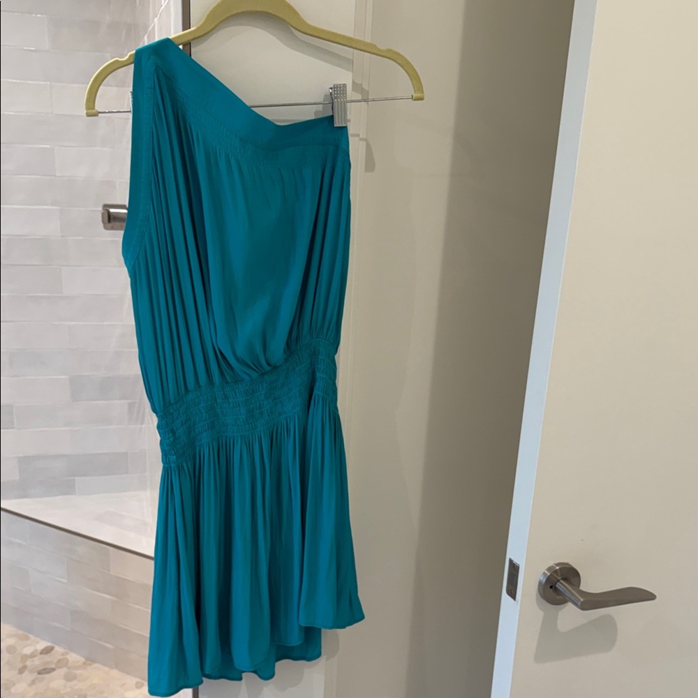 Ramy Brook Teal One-Shoulder Dress